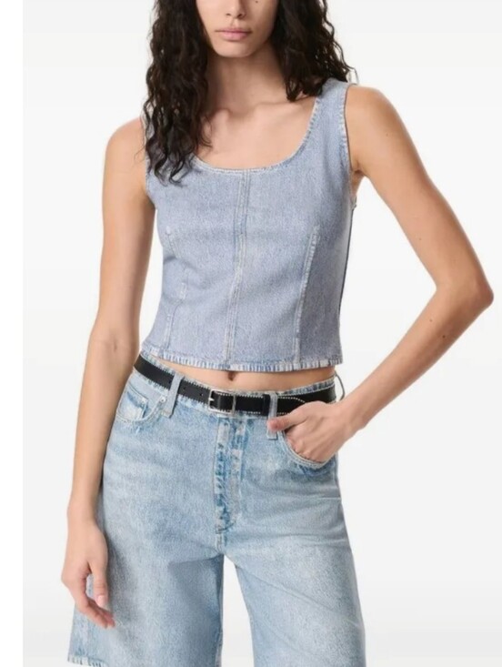 rag & bone Tops - Rag & Bone Top, NEW! Size M, Blue Stretch Denim, Cropped